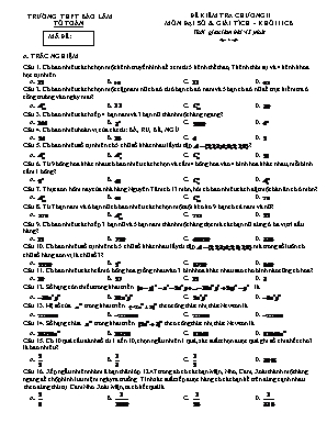 Đề kiểm tra Chương II môn Đại số và Giải tích Lớp 11 (Cơ bản) - Trường THPT Bảo Lâm (Có đáp án)